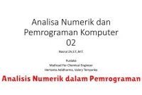 Analisis Numerik dalam Pemrograman