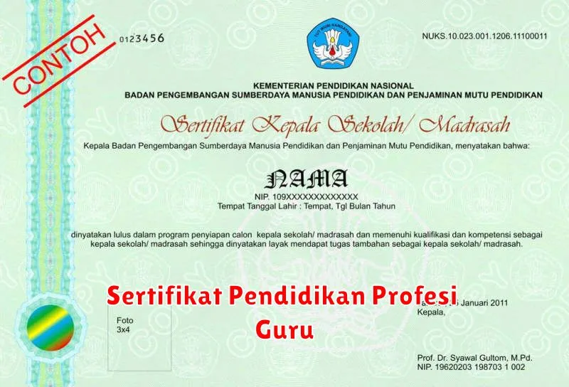 Sertifikat Pendidikan Profesi Guru